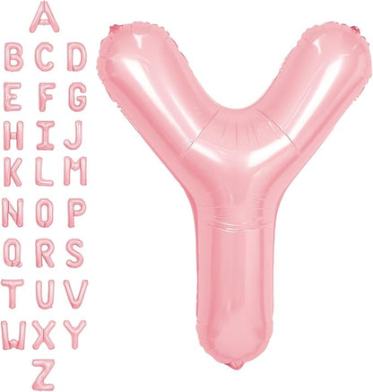 SUWEN 40 Inch Pink Large Y Letter Balloons Big Foil Helium A-Z | Jumbo Mylar by SUWEN