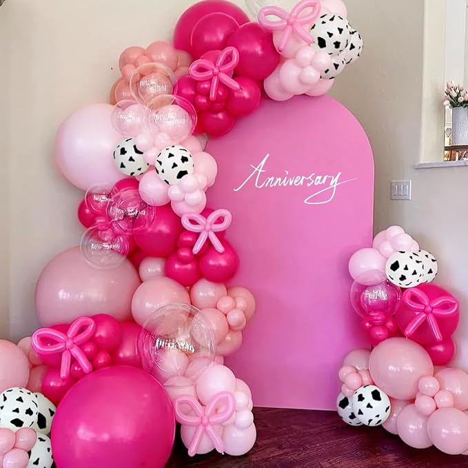 Pink Cow Print Ballon Garland Arch Kit - Image 6