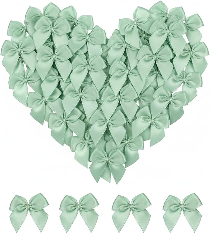 100 Pcs Mini Bows + 100 Glue Dots, by GAJILON