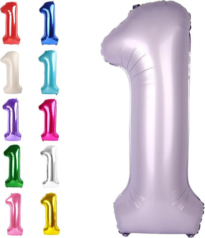 Lilac Number 1 Balloon 40 inch, Lavender Birthday Party Balloons Decorations | by Upgesy