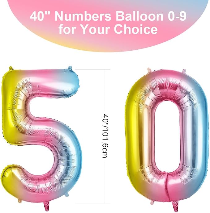 OFFCUP 40 Inch Gradient Number 50 Balloon - Image 2