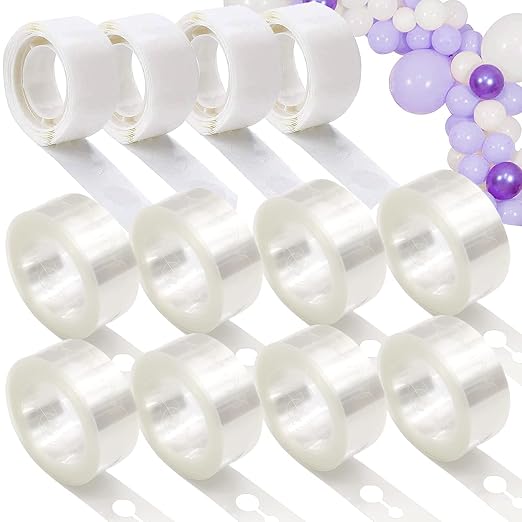 Balloon Arch Tape, 400 Clear Removable Dots | 131.2 ft Garland Strip by Aubeco