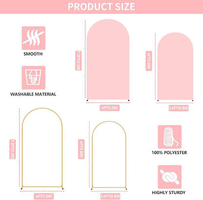 2 Pack Arch Backdrop Stand and Cover Set, Balloon Arch Stand | Metal Background - Image 4
