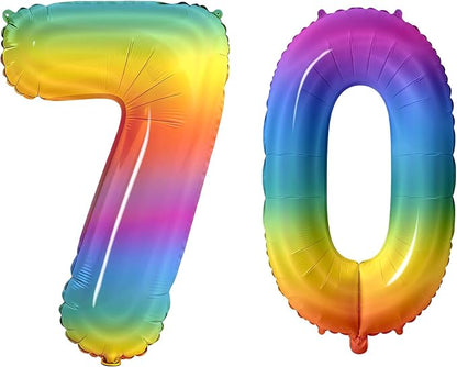 Number 70 Balloons for 70th Birthday Party Decorations, 0-100 Large No.70 by Joycard