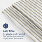 Queen Pillow Cases Set of 2 - Ultra Soft Hotel Quality Pillowcase Covers - Comfy, Cozy & Wrinkle Free - Shrinkage & Fade Resistant - Machine Washable Pillow Protectors - 2 Piece Set - Beige Stripes 2