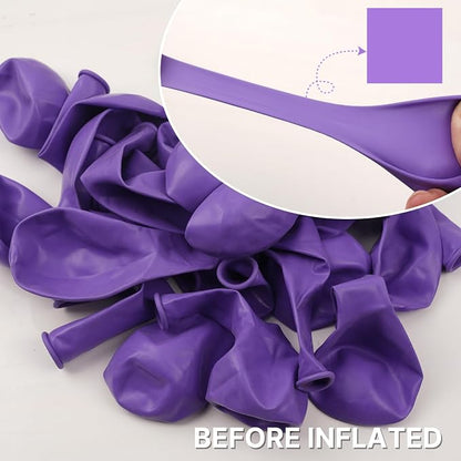 PartyWoo Purple Balloons 50pcs Latex Helium Balloons 12 Inch | Birthday Baby - Image 2