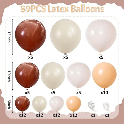 Brown Balloons Garland Arch Kit, Retro Brown Nude Balloons Arch, Tan Ivory - Image 2