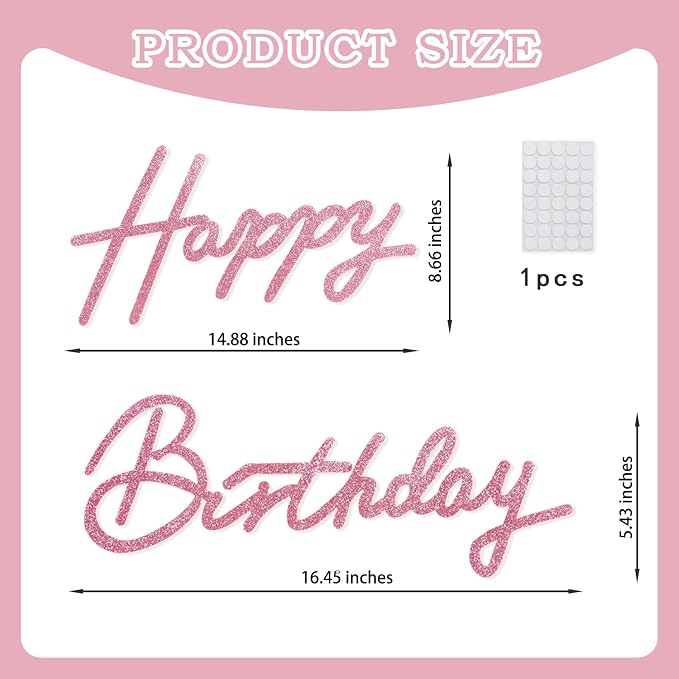 TONIFUL Happy Birthday Sign for Backdrop - Image 2