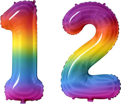 Number 12 Balloons for 12th Birthday Party Decorations, 0-100 Large No.12 by Joycard
