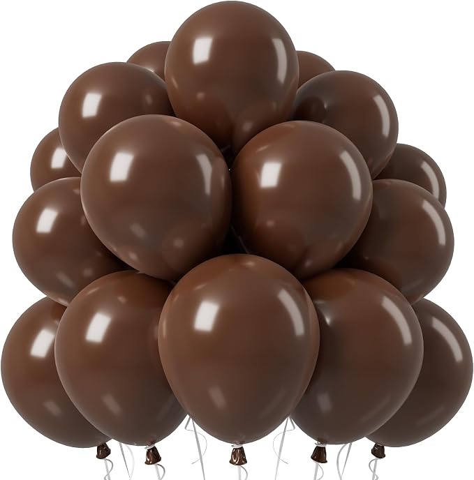 Jobkoo Brown Balloons 12 Inch, Dark Brown Coffee Neutral Latex Balloon | Matte by Jobkoo