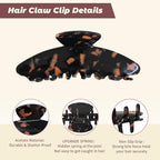 French Hair Claw Clips for Women Grils,4 Inch Strong Hold No Slip Grip Accessories Acetate Material,Not Easily Damaged,Thick or Thin Hair (Red & Black)
