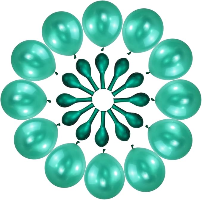 120 Pack Pearl Green Balloons, Bright 12 inch Royal Green Latex Party Balloons - Image 2