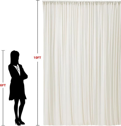 30x10ft Wrinkle Free Ivory Backdrop Curtain - Image 9