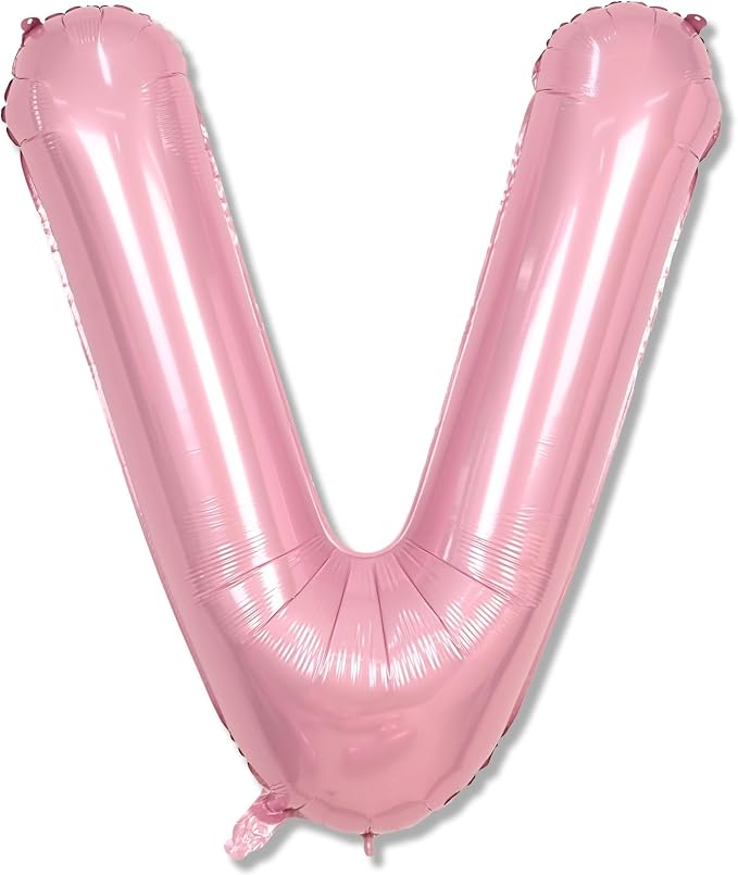 40 Inch Pastel Pink Letter Balloon, Giant Custom Alphabet V Foil Balloon Baby by Lingqiang
