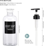 Shower Bottles with 2 Extra Pumps, Segbeauty 3 Packs of 16.9oz Shampoo and Conditioner Bottles with Funnel, 500ml Clear Refillable Bathroom Body Wash Dispenser, Reusable PET Squeeze Bottles with Pump