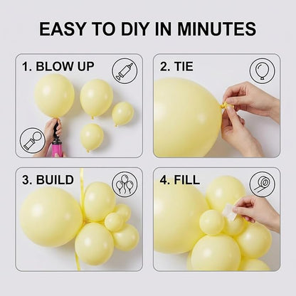 102pcs Pastel Yellow Balloons Garland Arch Kit, 18 12 10 5 Inch Balloons | - Image 3