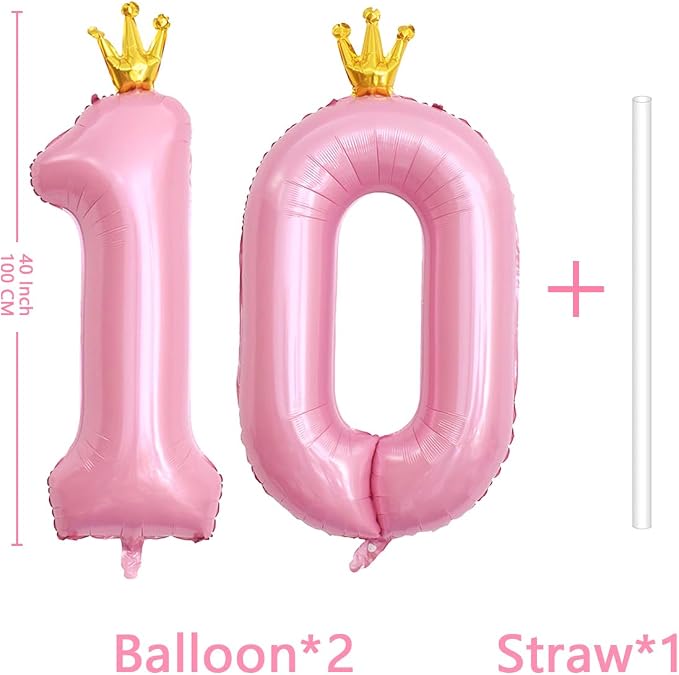 Giant Pink Number 10 Balloon - Image 2