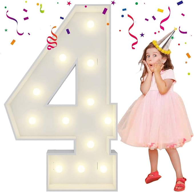 4FT Light Up Numbers Letters, Mosaic Numbers by MerryMosaics