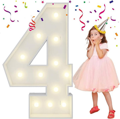 4FT Light Up Numbers Letters, Mosaic Numbers by MerryMosaics