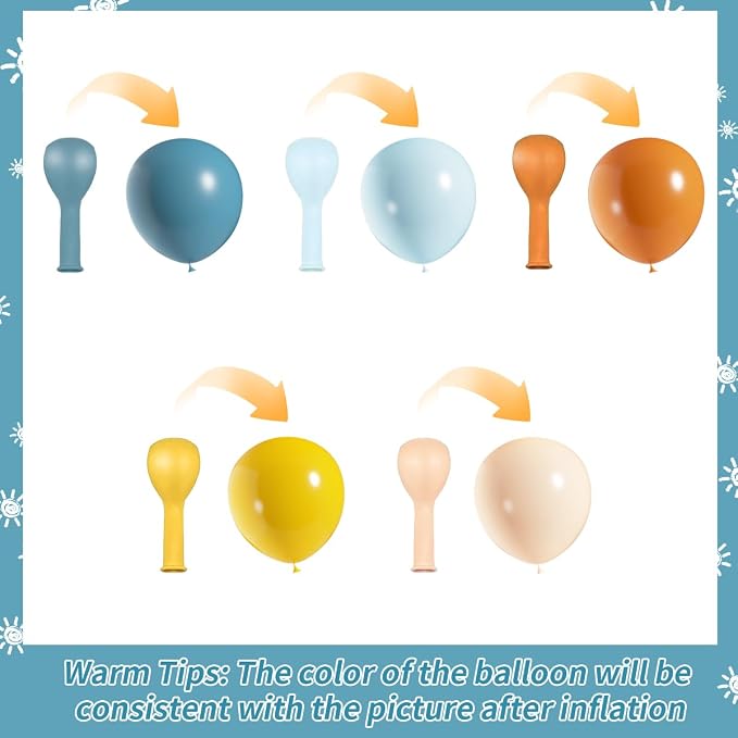 Here Comes the Son Baby Shower Decorations JOGAMS 182Pcs Retro Blue Orange - Image 3