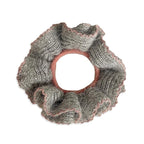 2 Pcs Soft Fabric Scrunchies for Hair,3.9 inch Medium Elastic Hair Ties Ropes Crochet Knit Silky Scrunchie for Women-Gray