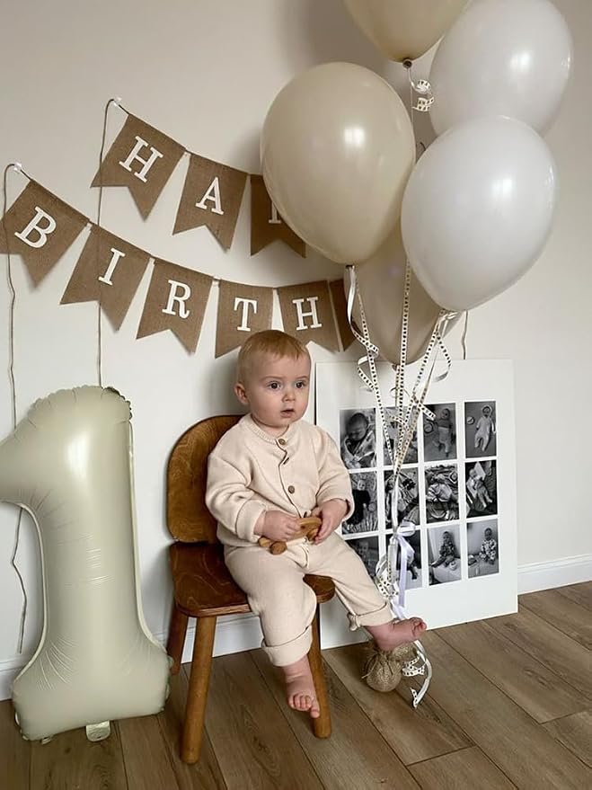 7 Balloon Numbers Birthday Decorations, 40In Cream Balloons - Image 4