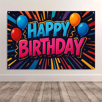 Happy Birthday Decorations Banner 71x43 Inch, Large Birthday Party Backdrop Sign - Image 4