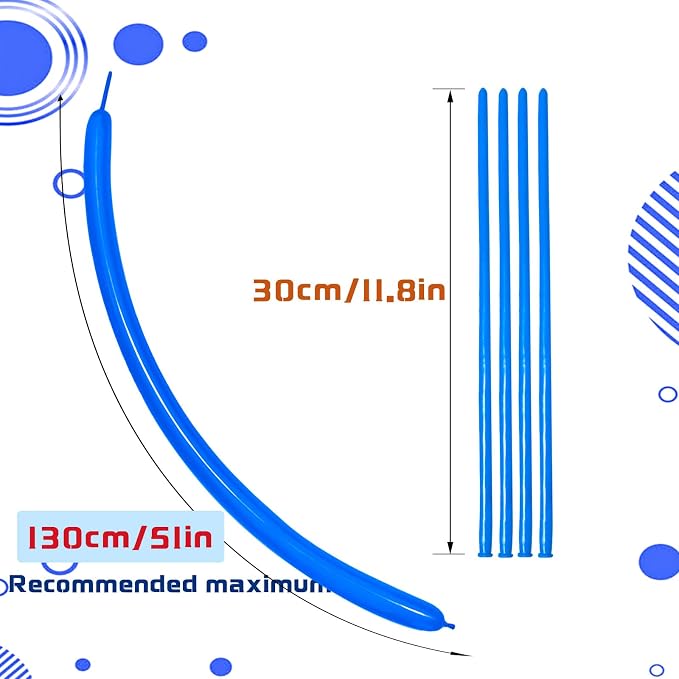 Blue Long Balloons Premium 260 Twisting Animals Magic Balloons - Image 3