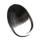 BOGSEA Clip in Bangs 100% Human Hair Bangs with Temples Bangs Hairpieces for Women Clip in Fake Bangs for Daily Wear (Natural Black, French Bangs)