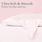 Silk Pillowcase Set - 2 Pack, 100% Mulberry Silk, Hypoallergenic, Soft, Breathable, Reduces Wrinkles, Light Pink