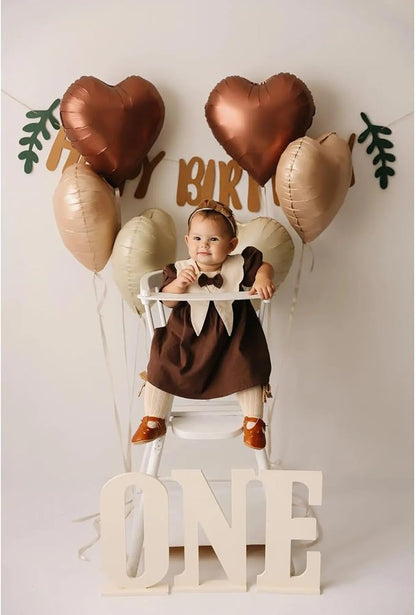 Sand White Brown Heart Balloons, 18Inch Boho Cream Nude Neutral Helium Balloon - Image 6