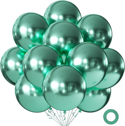 Metallic Green Balloons 18 Inch 24 Pack Matte Helium Latex Round Balloons by KALOR
