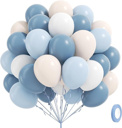 60pcs Dusty Blue Balloons 12inch by Leraqertra