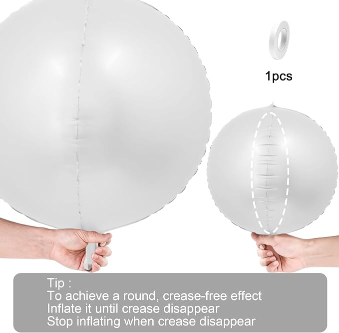 12Pcs Matte White Round Foil Balloons - Image 7