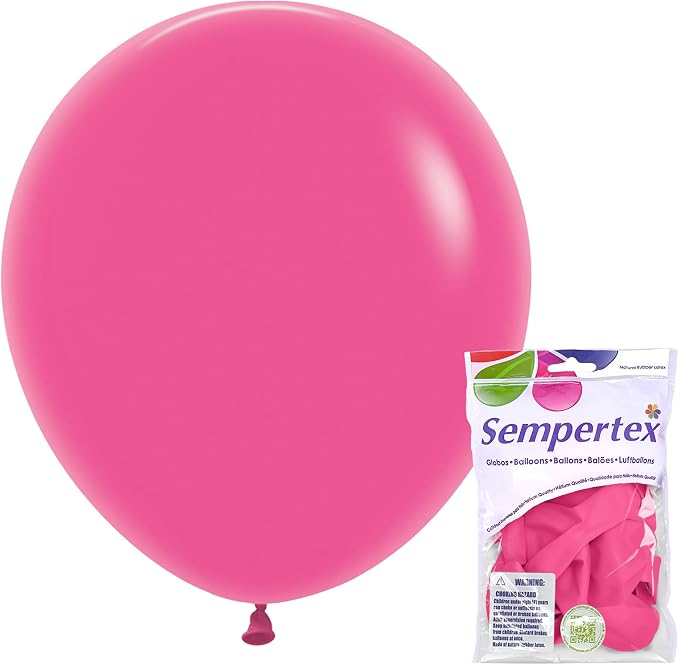 Sempertex Deluxe Fuchsia Balloons, 18 Inch, vibrant color, ships uninflated by Sempertex