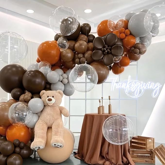 Brown and Orange Balloon Garland Arch Kit - Image 7