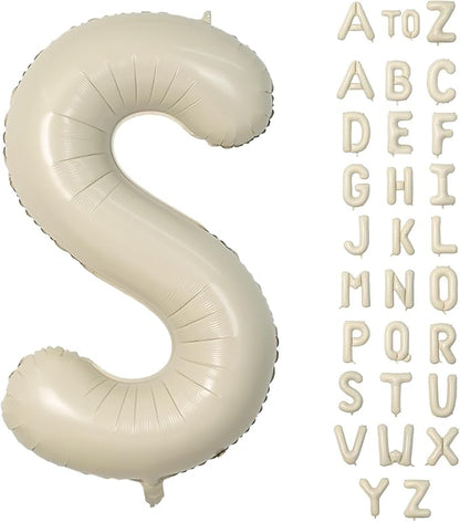 Biapian 40 Inch Letter S Balloons, Giant Cream S Foil Balloon, Big Single by BIAPIAN