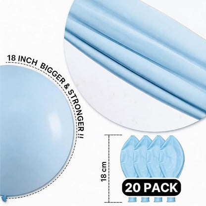 PartyWoo Baby Blue Balloons 20pcs Light Pastel Sky Aqua Blue Color | 18 Inch - Image 6