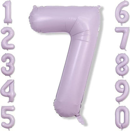 Cream Purple Number 7 Balloon 40 Inch, Foil Numeral by Unknown