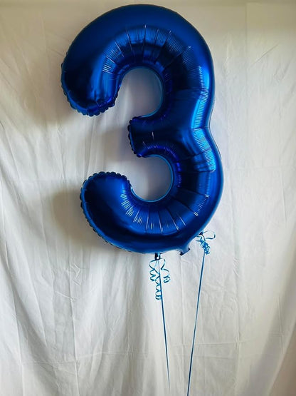 Blue Number 3 Balloon 40 Inch - Image 2