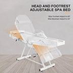 Artist hand Massage Table Facial Bed Massage Bed for Eyelash Extensions Salon Chair with Tray,Split Footrests(White)