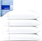 THREAD SPREAD 100% Cotton King Size Pillowcases Sets of 4-400 Thread Count Cotton Pillow Cases, Ultra Soft Cooling Sateen Weave Pillowcases, Set of 4 Pillow Covers for King Pillows - White