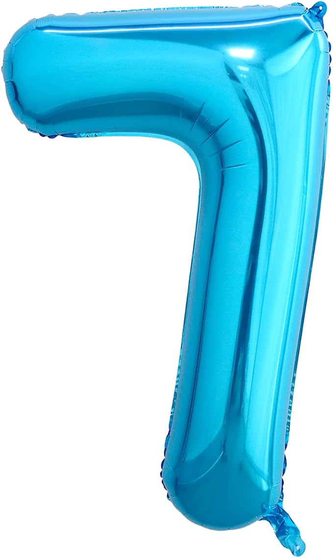 40 Inch Blue Number 7 Balloon, Giant Number Balloons, Birthday Decorations | by Unknown