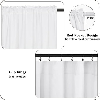 Farmhouse Valance Curtains, Boho Cotton Linen Kitchen Valance, Rustic Button - Image 7