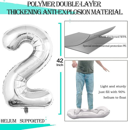 Number 20 Balloons for 20th Birthday Party Decorations, 42 Inch Jumbo Foil - Image 2