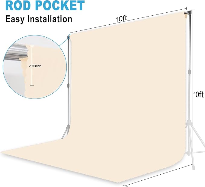 Cream Photography Backdrop for Photoshoot, 10x10 FT | Versatile Studio Photo - Image 7