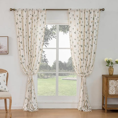 F-CHU Orange Floral Curtains for Bohemian 90 Inch Length French Country Floral - Image 6