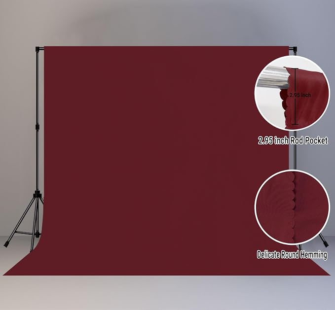 Burgundy Photography Backdrop for Photoshoot, Fabric 10x10ft | Polyester Studio - Image 6