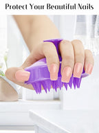 HEETA Scalp Massager Hair Growth, Soft Silicone Scalp Scrubber Shampoo Brush for Exfoliation, Dandruff Removal Head Massage Stress Relax, Wet & Dry Use for Thick Thin Curly Hair Care, Purple