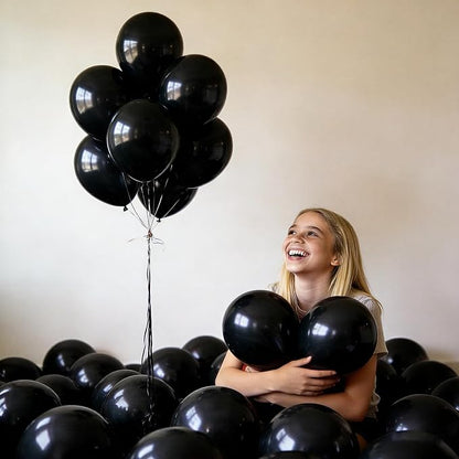 154 PCS of Black Balloons in Different Sizes - Image 6